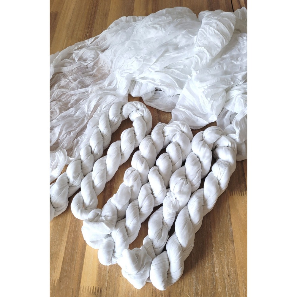 4 Pack White Cheesecloth Sheer Wedding Arch Drapes Swag Backdrop Decor 3'x13'
